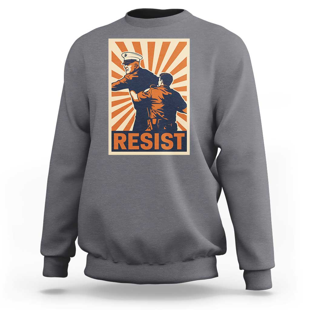 Resist Marine Veteran Political Protest Sweatshirt America First Anti War