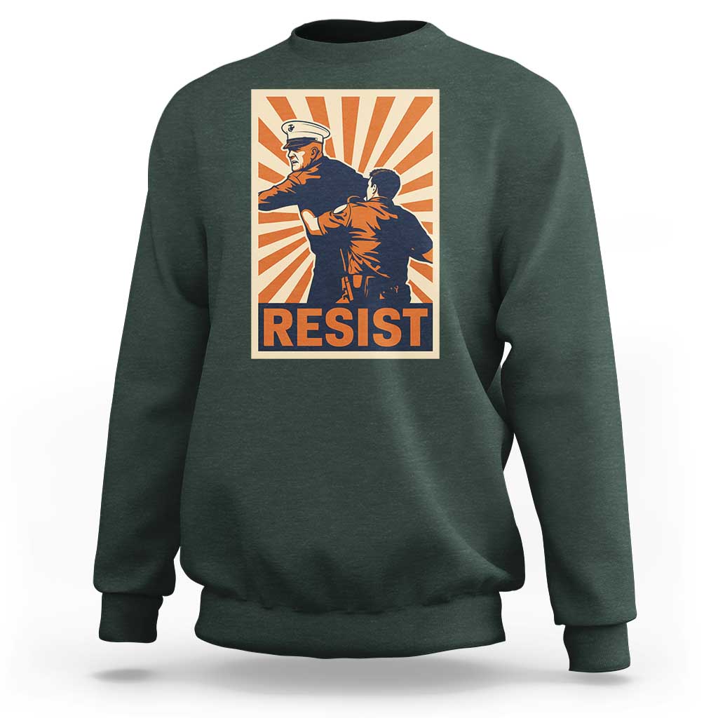Resist Marine Veteran Political Protest Sweatshirt America First Anti War