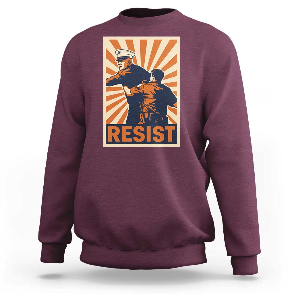 Resist Marine Veteran Political Protest Sweatshirt America First Anti War