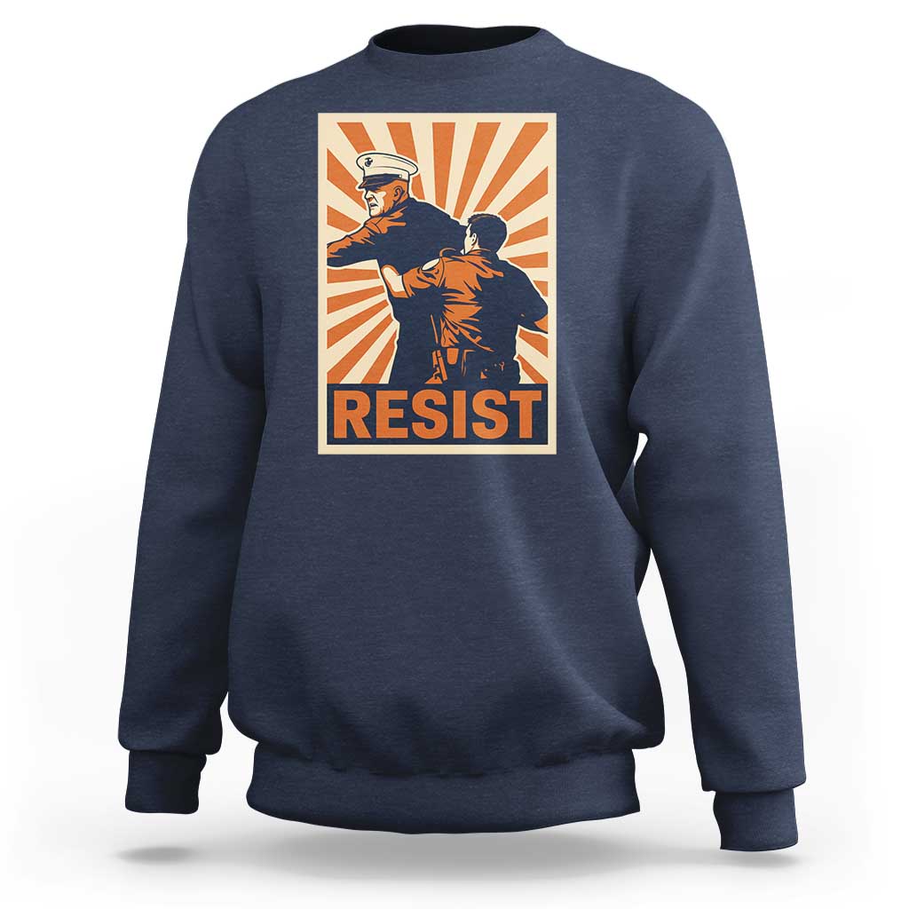 Resist Marine Veteran Political Protest Sweatshirt America First Anti War