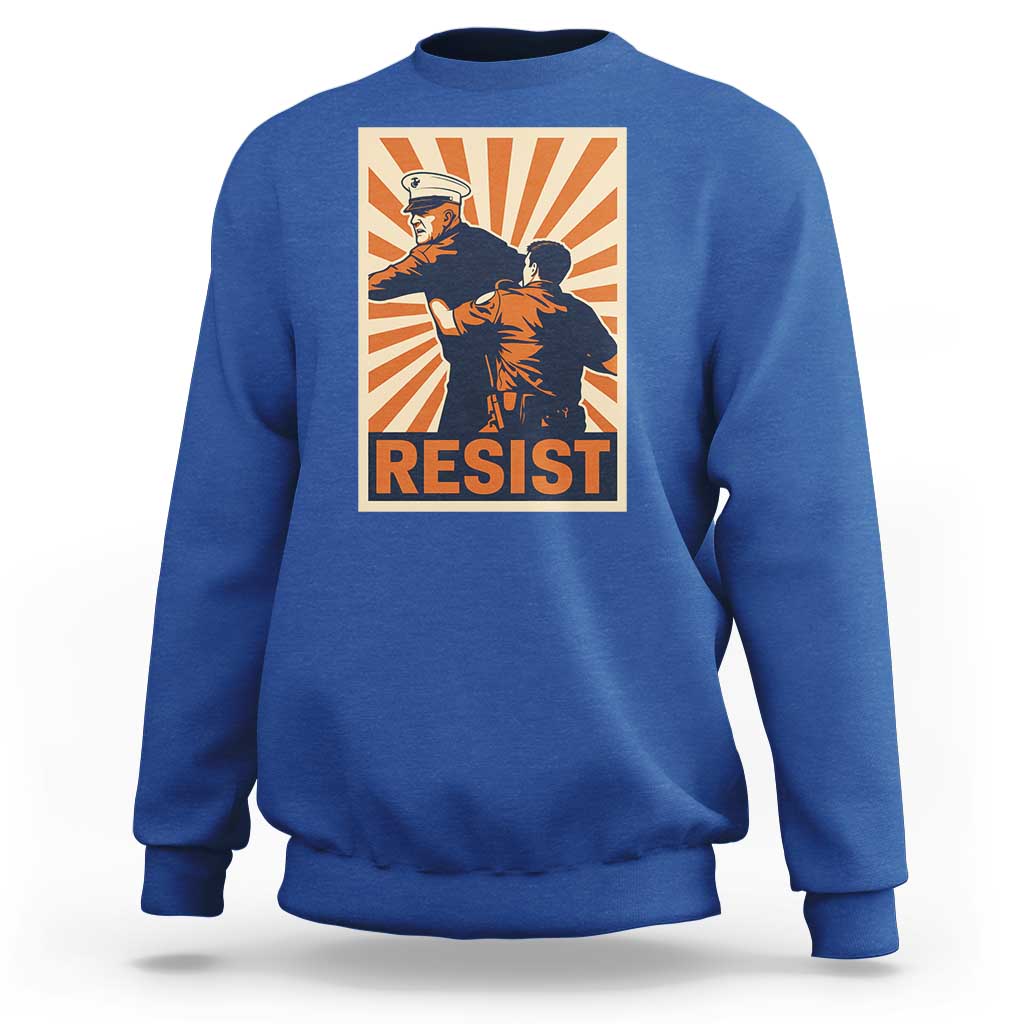 Resist Marine Veteran Political Protest Sweatshirt America First Anti War