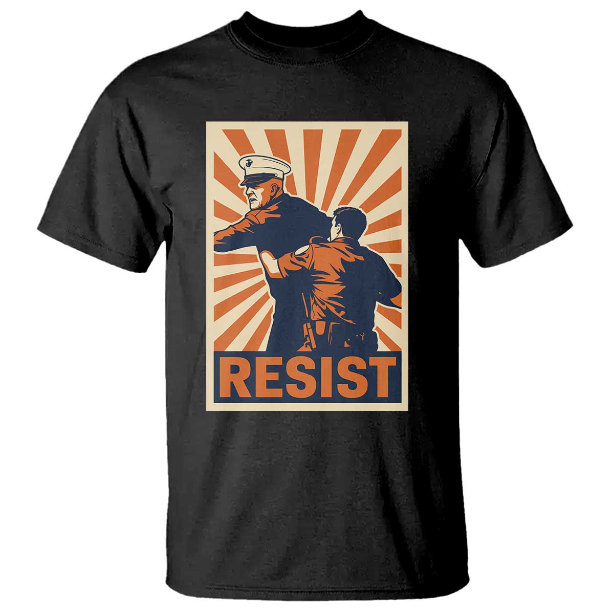 Resist Marine Veteran Political Protest T Shirt America First Anti War