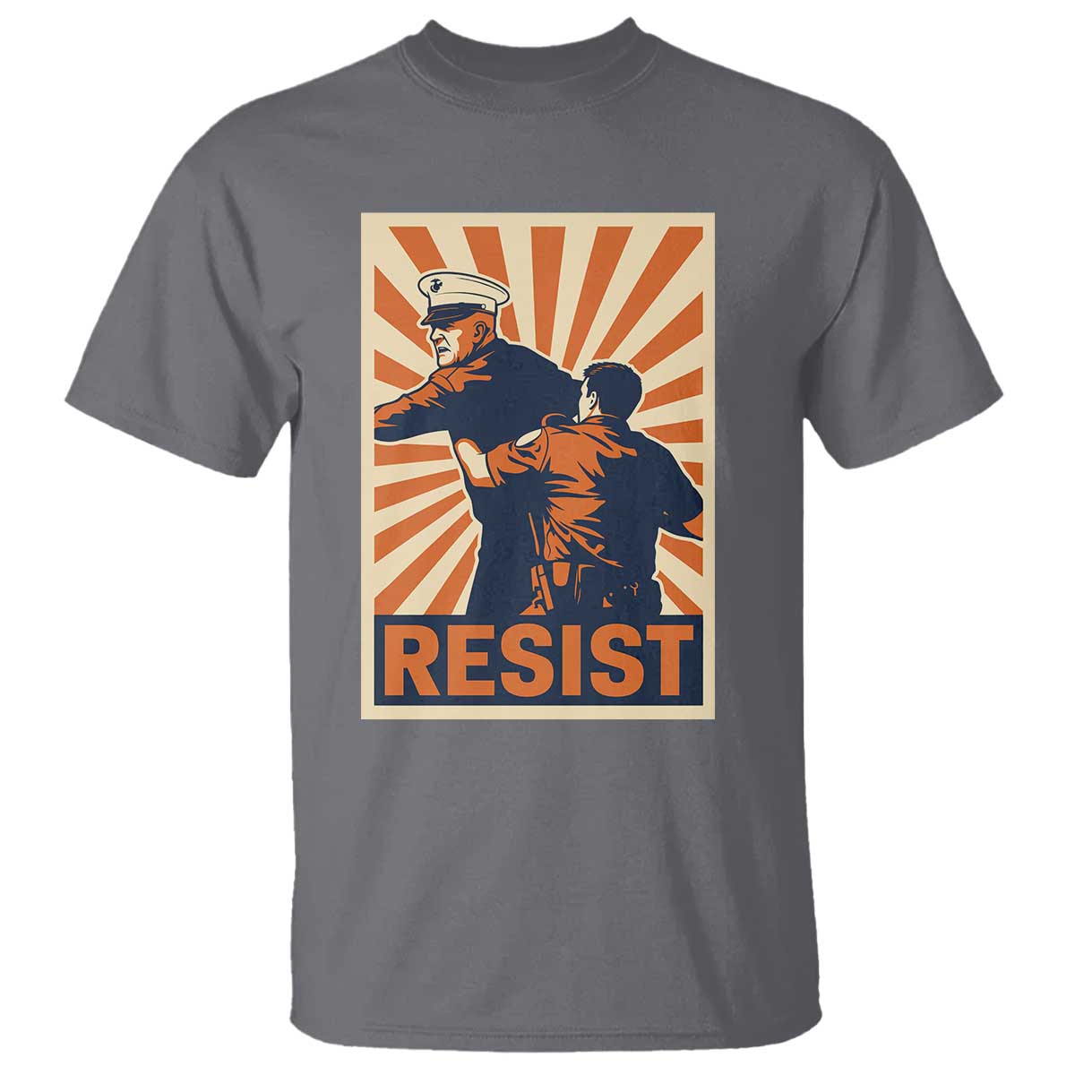 Resist Marine Veteran Political Protest T Shirt America First Anti War
