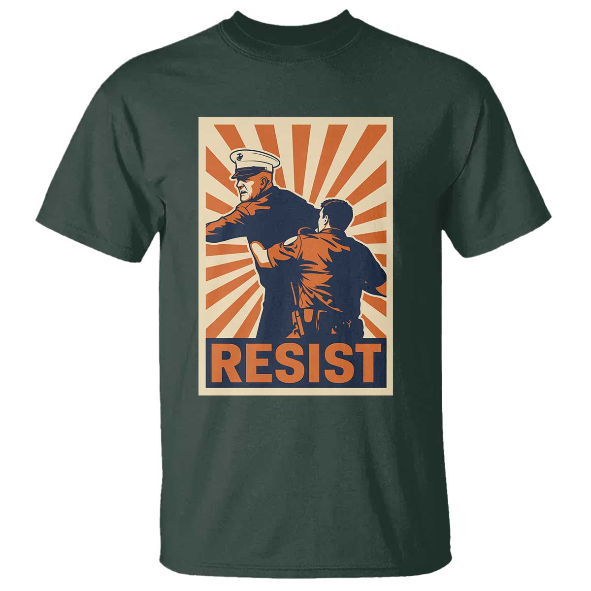 Resist Marine Veteran Political Protest T Shirt America First Anti War