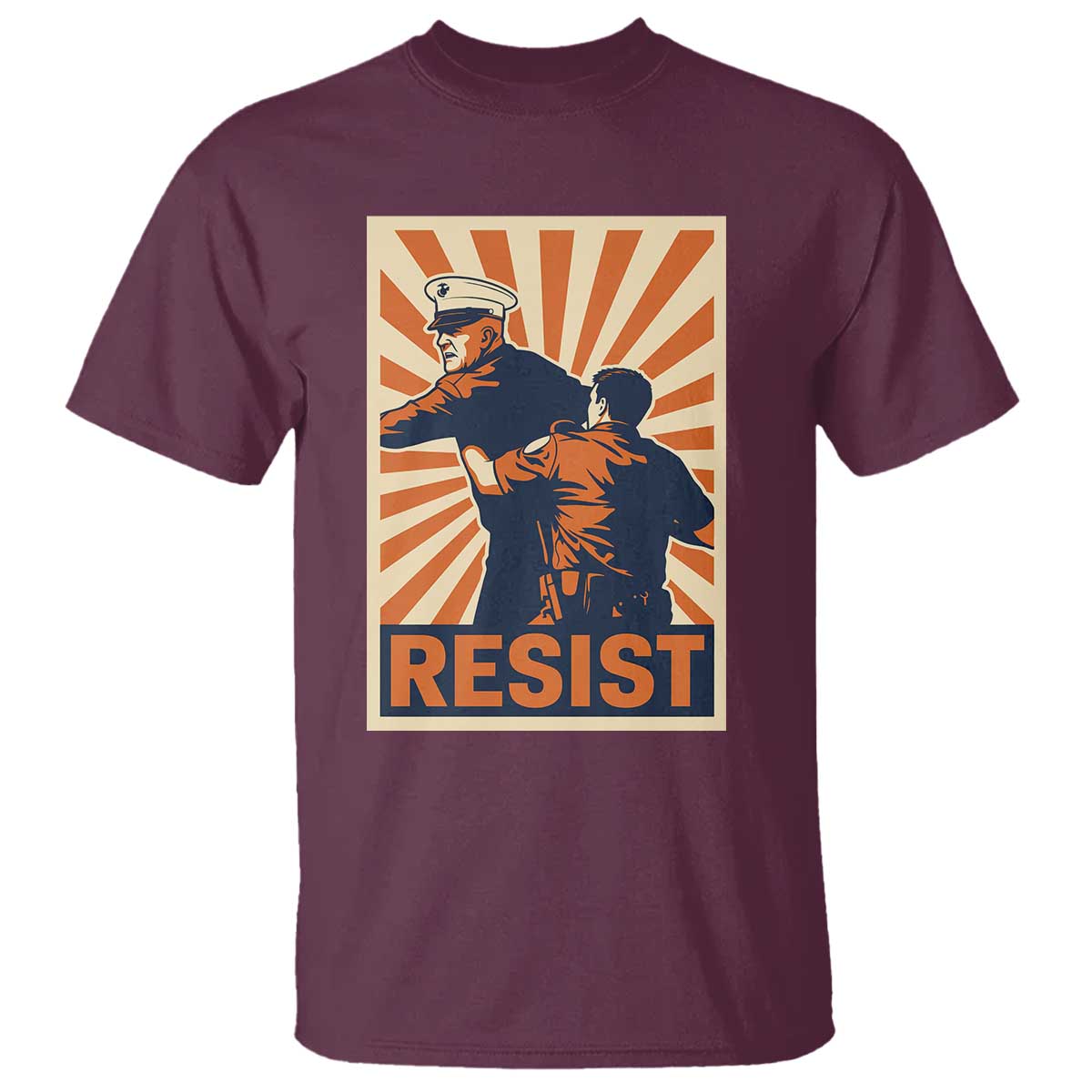 Resist Marine Veteran Political Protest T Shirt America First Anti War