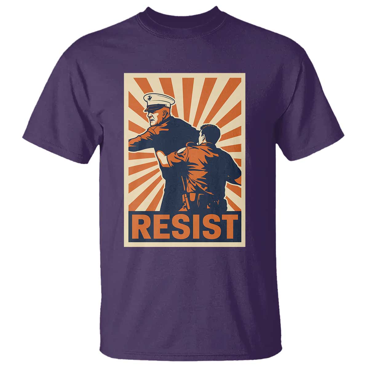 Resist Marine Veteran Political Protest T Shirt America First Anti War