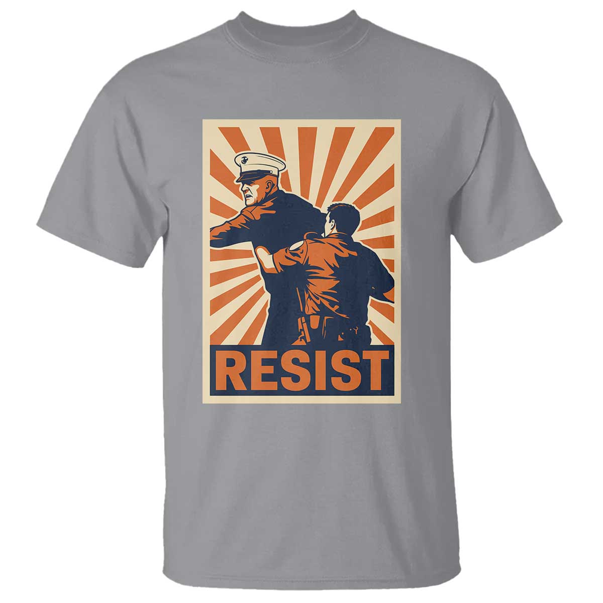 Resist Marine Veteran Political Protest T Shirt America First Anti War
