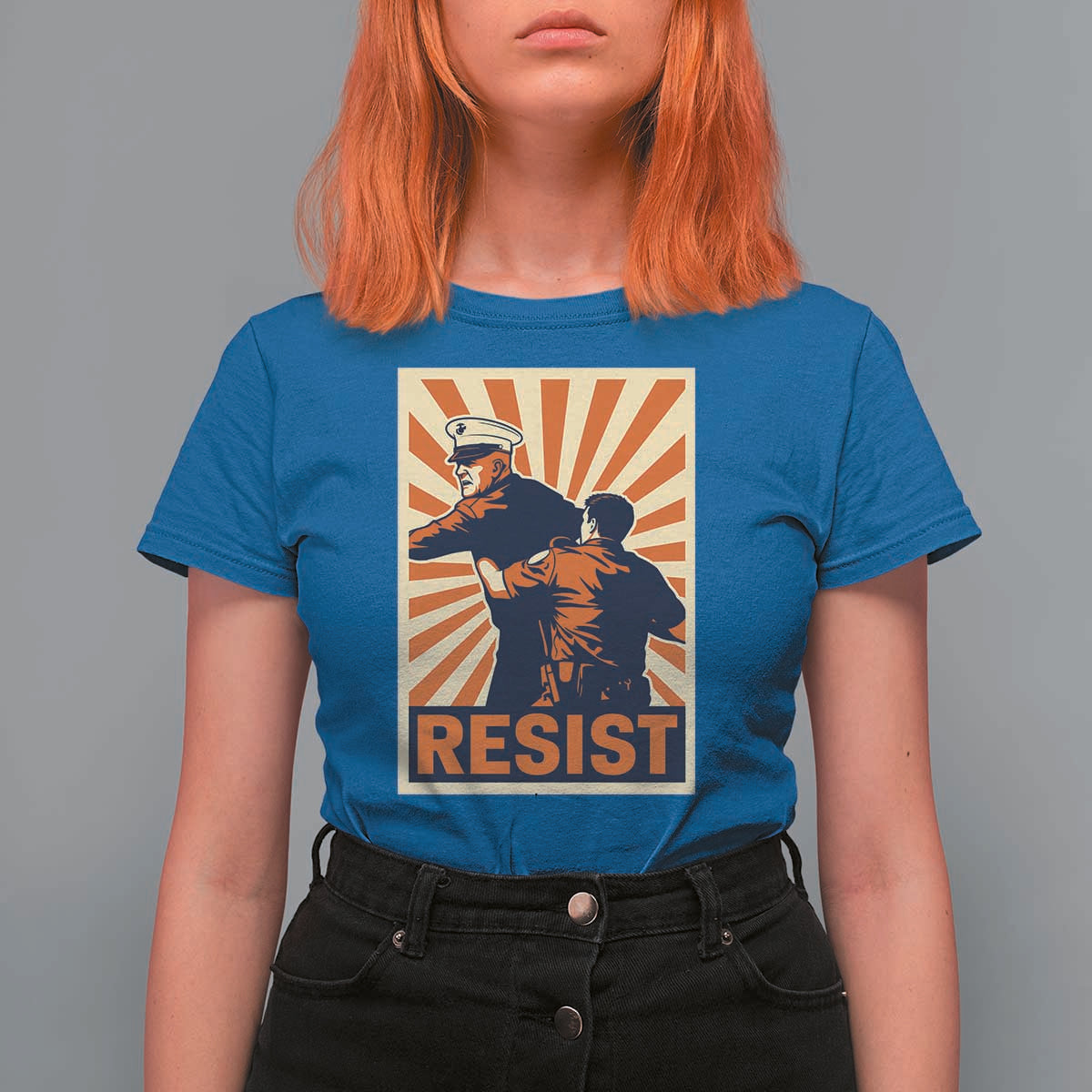 Resist Marine Veteran Political Protest T Shirt For Women America First Anti War