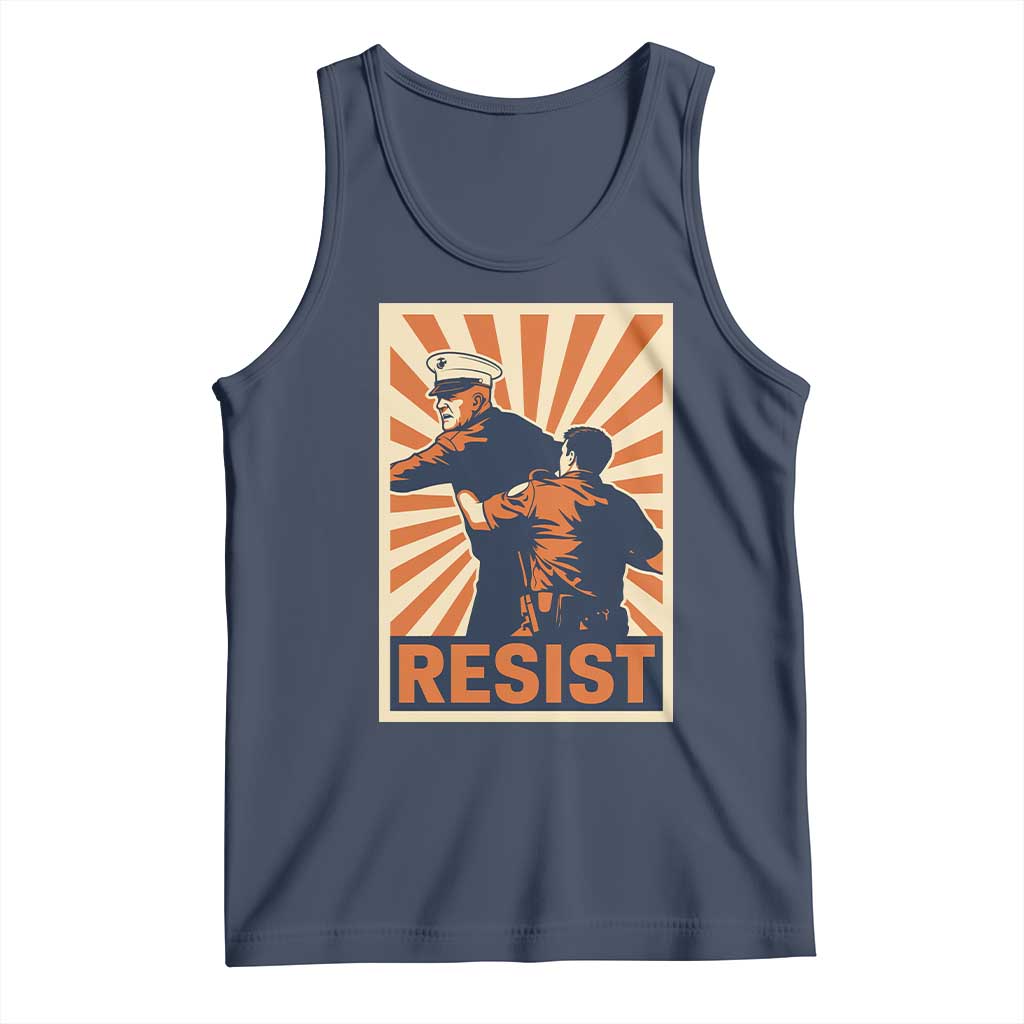 Resist Marine Veteran Political Protest Tank Top America First Anti War