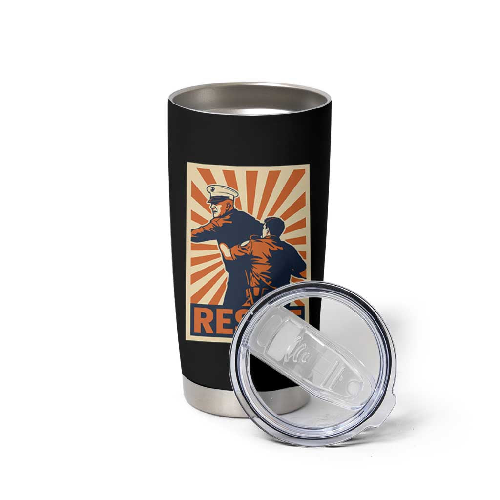 Resist Marine Veteran Political Protest Tumbler Cup America First Anti War