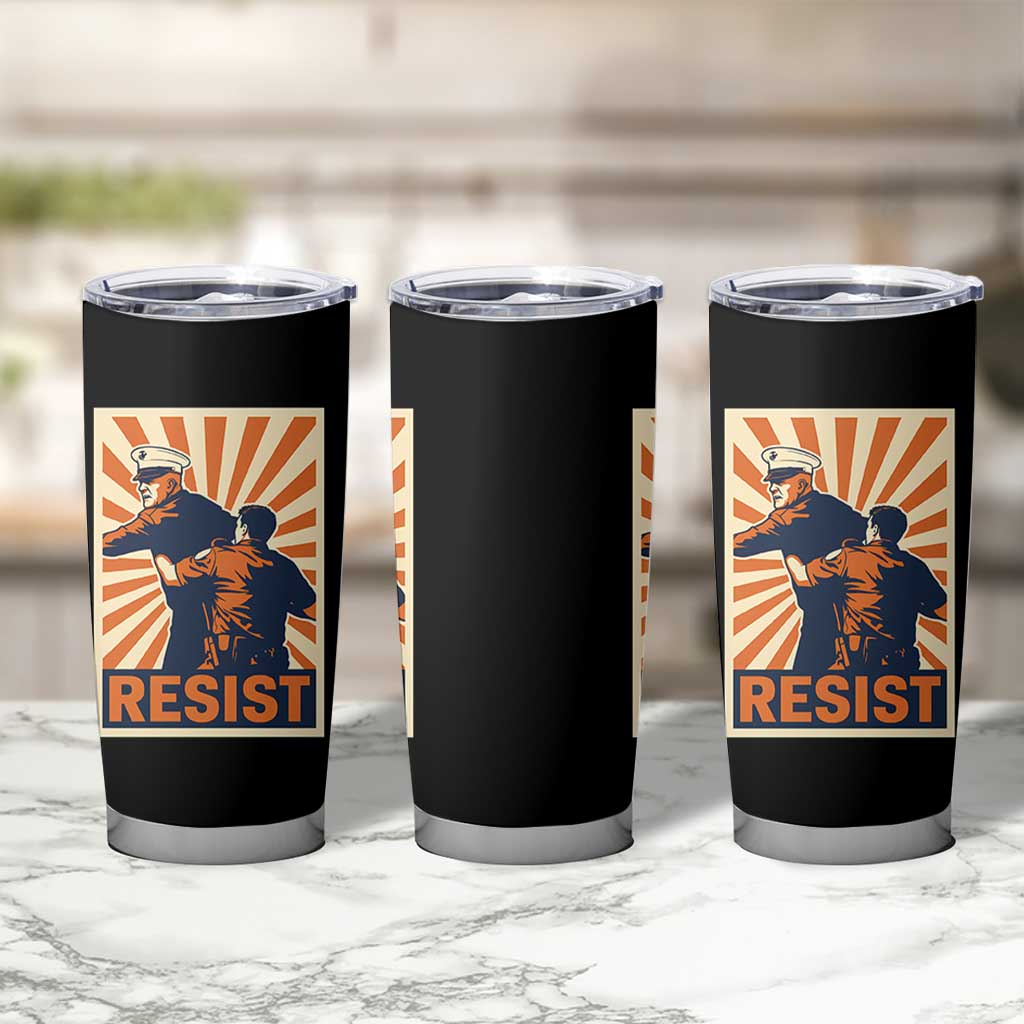 Resist Marine Veteran Political Protest Tumbler Cup America First Anti War