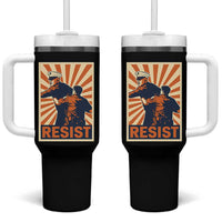 Resist Marine Veteran Political Protest Tumbler With Handle America First Anti War