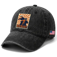 Resist Marine Veteran Political Protest Washed Cotton Baseball Cap America First Anti War