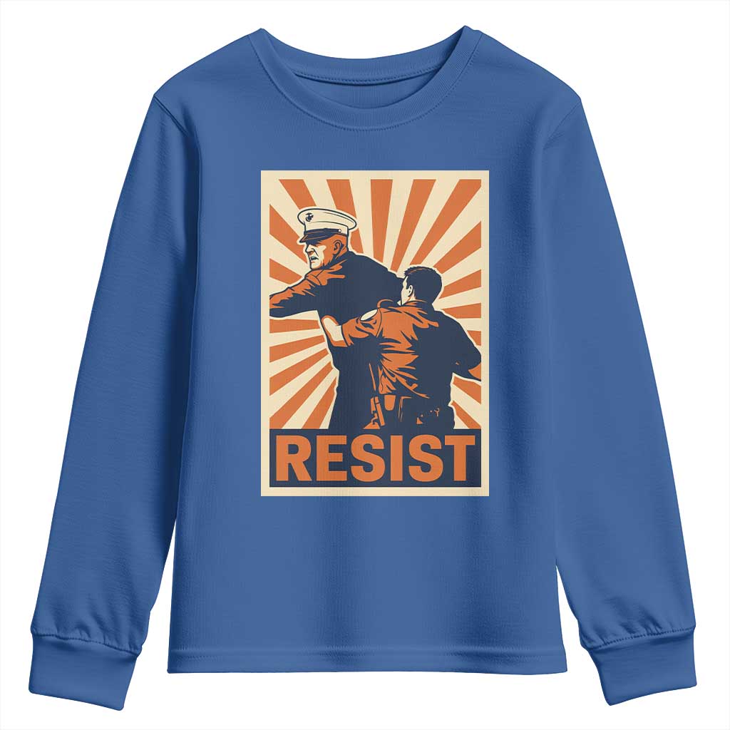 Resist Marine Veteran Political Protest Youth Sweatshirt America First Anti War