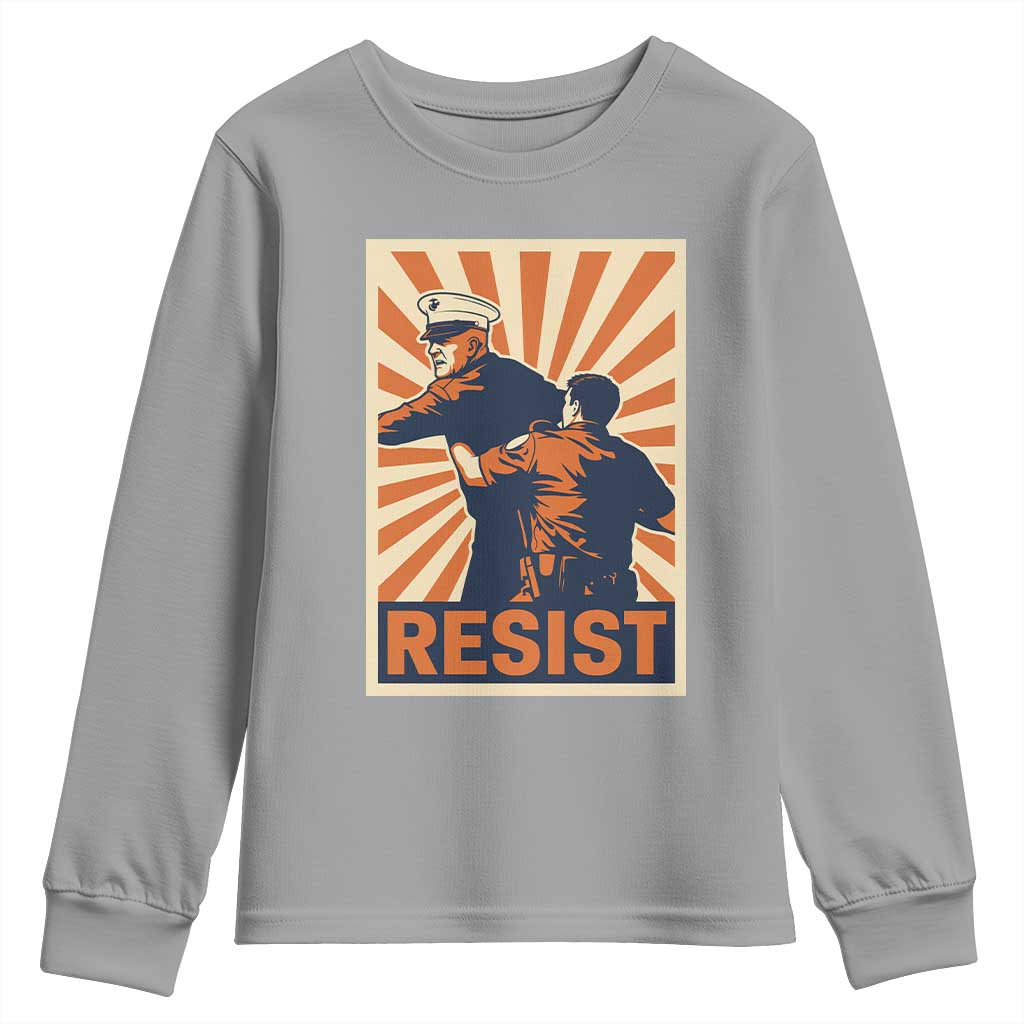 Resist Marine Veteran Political Protest Youth Sweatshirt America First Anti War