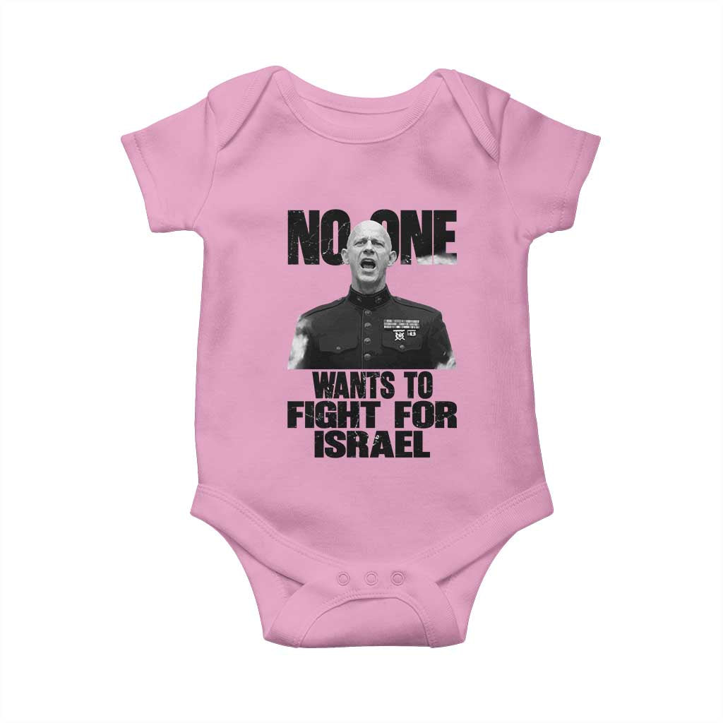 No One Wants To Fight For Israel Marine Veteran Statement Baby Onesie America First Freedom Anti War