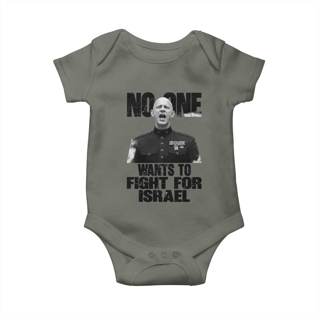 No One Wants To Fight For Israel Marine Veteran Statement Baby Onesie America First Freedom Anti War