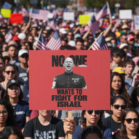 No One Wants To Fight For Israel Marine Veteran Statement Protest Sign America First Freedom Anti War