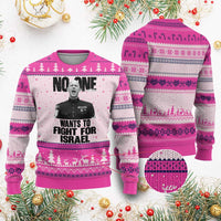 No One Wants To Fight For Israel Marine Veteran Statement Ugly Christmas Sweater America First Freedom Anti War