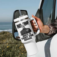 No One Wants To Fight For Israel Marine Veteran Statement Tumbler With Handle America First Freedom Anti War