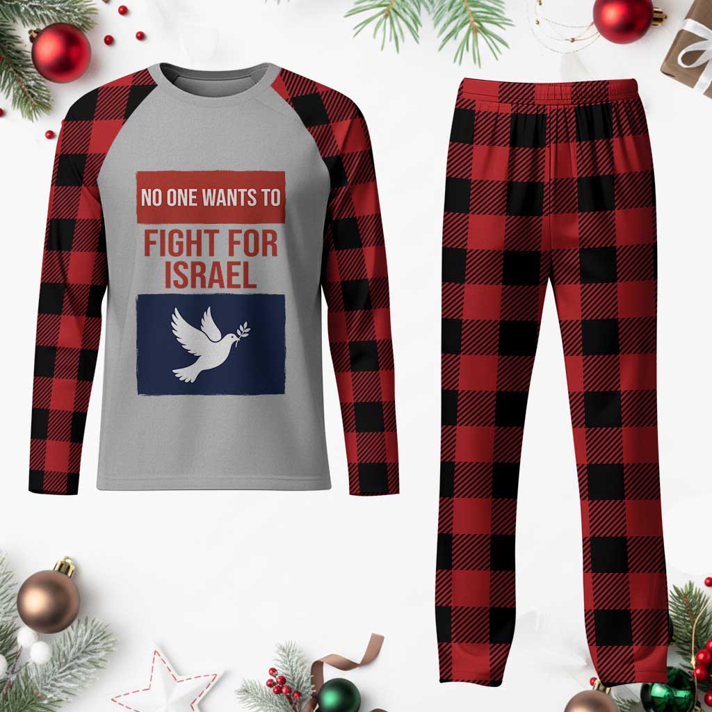 No One Wants To Fight For Israel Dove Plaid Pajama Set Peace Freedom Supporter Anti War