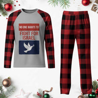 No One Wants To Fight For Israel Dove Plaid Pajama Set Peace Freedom Supporter Anti War