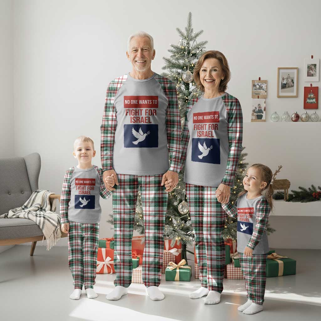 No One Wants To Fight For Israel Dove Plaid Pajama Set Peace Freedom Supporter Anti War