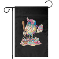 Funny Baseball Easter Bunny Graphic Garden Flag Colorful Drip Egg Hunt Sports Mashup