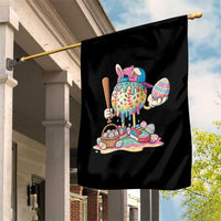 Funny Baseball Easter Bunny Graphic Garden Flag Colorful Drip Egg Hunt Sports Mashup