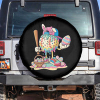 Funny Baseball Easter Bunny Graphic Spare Tire Cover Colorful Drip Egg Hunt Sports Mashup