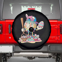 Funny Baseball Easter Bunny Graphic Spare Tire Cover Colorful Drip Egg Hunt Sports Mashup