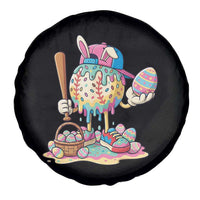 Funny Baseball Easter Bunny Graphic Spare Tire Cover Colorful Drip Egg Hunt Sports Mashup