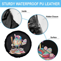 Funny Baseball Easter Bunny Graphic Spare Tire Cover Colorful Drip Egg Hunt Sports Mashup