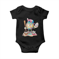 Funny Baseball Easter Bunny Graphic Baby Onesie Colorful Drip Egg Hunt Sports Mashup