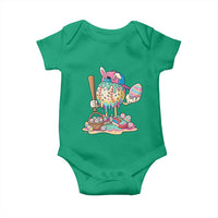 Funny Baseball Easter Bunny Graphic Baby Onesie Colorful Drip Egg Hunt Sports Mashup