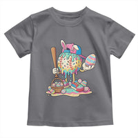 Funny Baseball Easter Bunny Graphic Toddler T Shirt Colorful Drip Egg Hunt Sports Mashup