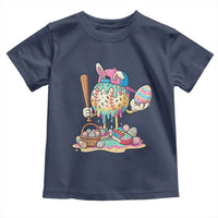 Funny Baseball Easter Bunny Graphic Toddler T Shirt Colorful Drip Egg Hunt Sports Mashup