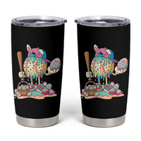 Funny Baseball Easter Bunny Graphic Tumbler Cup Colorful Drip Egg Hunt Sports Mashup