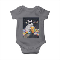 Cool Easter Bunny Drinking Iced Coffee Graphic Baby Onesie Funny Sunglasses Rabbit Spring Aesthetic