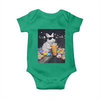 Cool Easter Bunny Drinking Iced Coffee Graphic Baby Onesie Funny Sunglasses Rabbit Spring Aesthetic