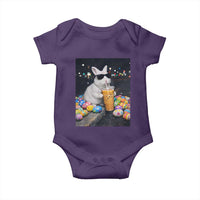 Cool Easter Bunny Drinking Iced Coffee Graphic Baby Onesie Funny Sunglasses Rabbit Spring Aesthetic