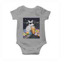 Cool Easter Bunny Drinking Iced Coffee Graphic Baby Onesie Funny Sunglasses Rabbit Spring Aesthetic