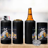 Cool Easter Bunny Drinking Iced Coffee Graphic 4 in 1 Can Cooler Tumbler Funny Sunglasses Rabbit Spring Aesthetic