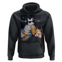 Cool Easter Bunny Drinking Iced Coffee Graphic Hoodie Funny Sunglasses Rabbit Spring Aesthetic