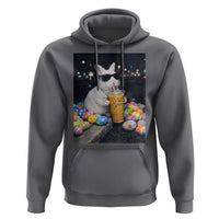 Cool Easter Bunny Drinking Iced Coffee Graphic Hoodie Funny Sunglasses Rabbit Spring Aesthetic