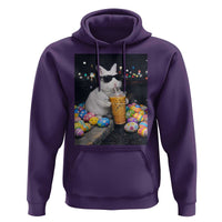 Cool Easter Bunny Drinking Iced Coffee Graphic Hoodie Funny Sunglasses Rabbit Spring Aesthetic