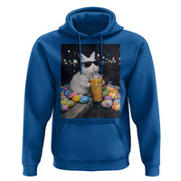 Cool Easter Bunny Drinking Iced Coffee Graphic Hoodie Funny Sunglasses Rabbit Spring Aesthetic