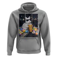 Cool Easter Bunny Drinking Iced Coffee Graphic Hoodie Funny Sunglasses Rabbit Spring Aesthetic