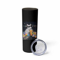 Cool Easter Bunny Drinking Iced Coffee Graphic Skinny Tumbler Funny Sunglasses Rabbit Spring Aesthetic
