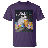 Cool Easter Bunny Drinking Iced Coffee Graphic T Shirt Funny Sunglasses Rabbit Spring Aesthetic